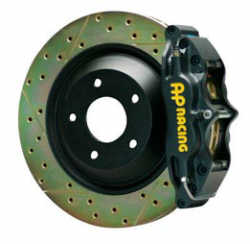 AP Racing Front Big Brake Kit - 4-piston Black Calipers, drilled