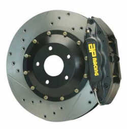 AP Racing Front Big Brake Kit - 6-piston Black Calipers, drilled