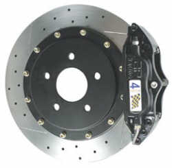 AP Racing Rear Big Brake Kit - 4-piston Black Calipers, drilled/