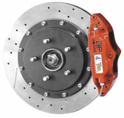 AP Racing Rear Big Brake Kit - 4-piston Red Calipers, drilled/